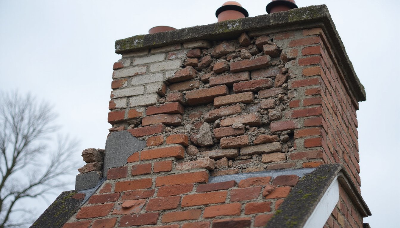 chimney damage requires rebuilding