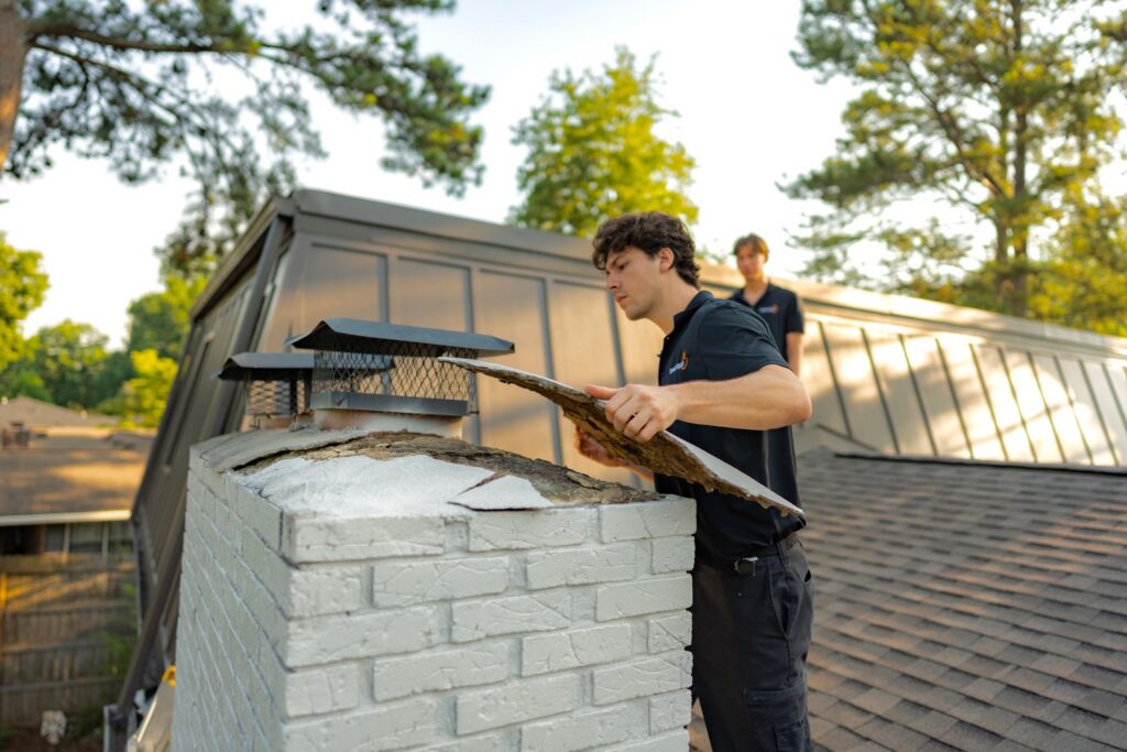 chimney flashing repair process
