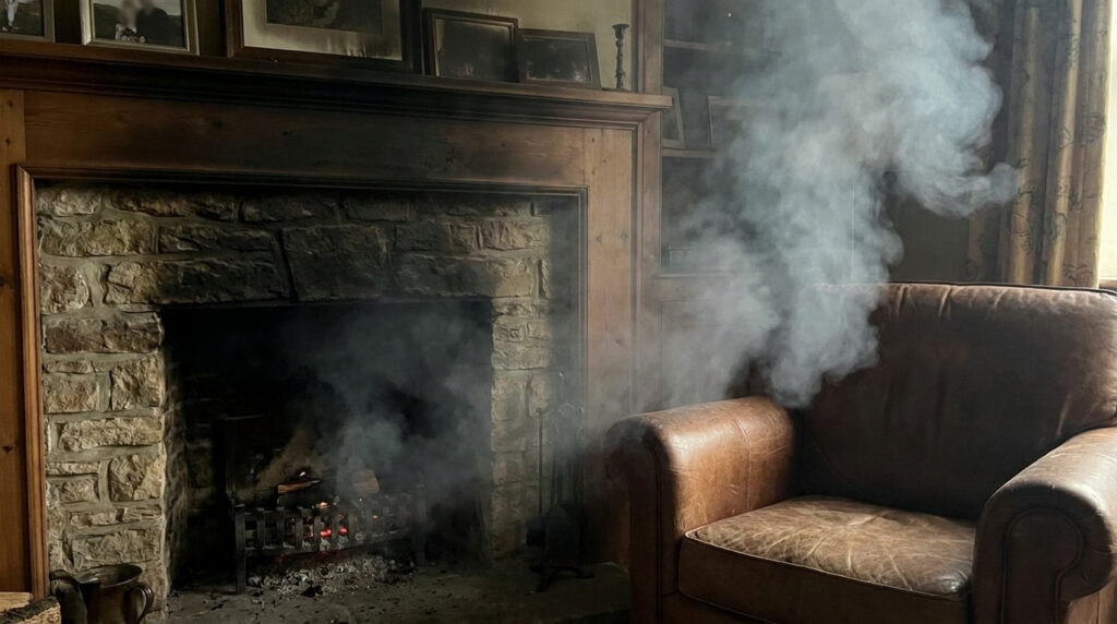 chimney smoke indicates danger