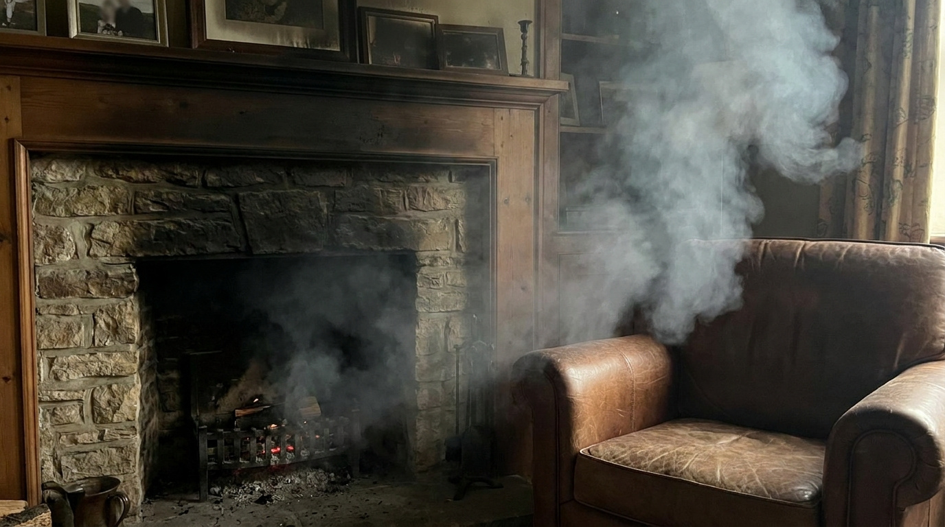 chimney smoke indicates danger