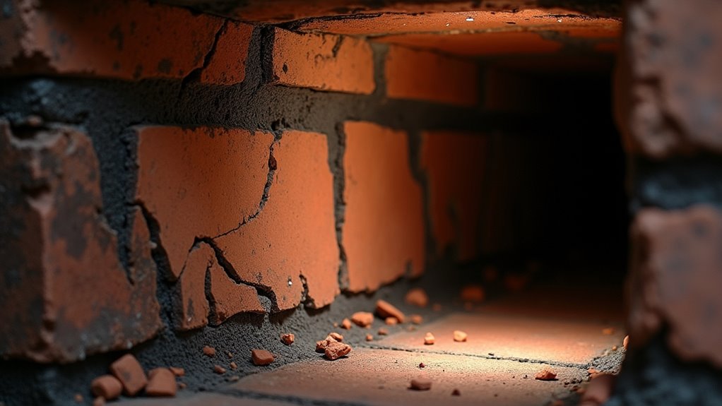 7 Signs Your Chimney Liner May Be Damaged 2 cracked flue liner shaling