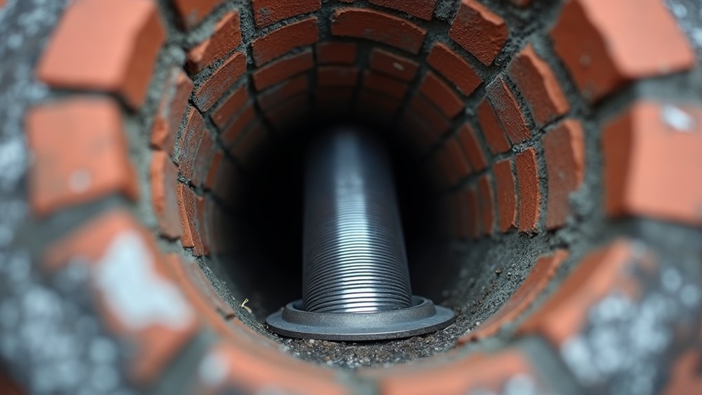 inside chimney flue passage