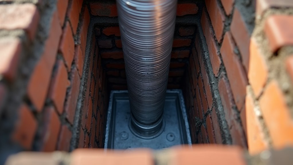 inside flue runs to top